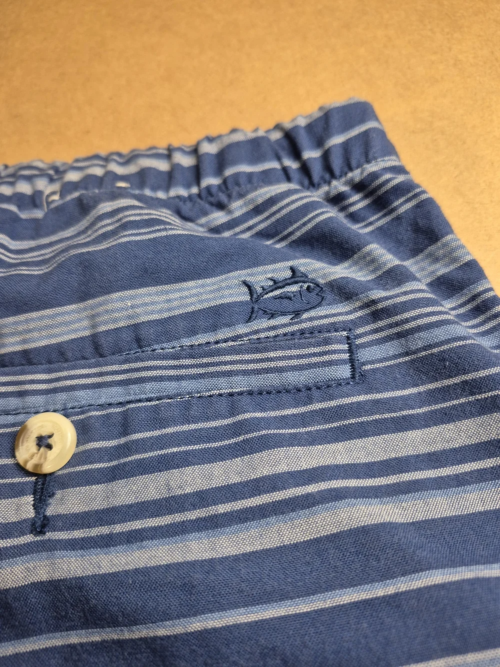 Southern Tide Blue Striped Flat Front Shorts 3712/6